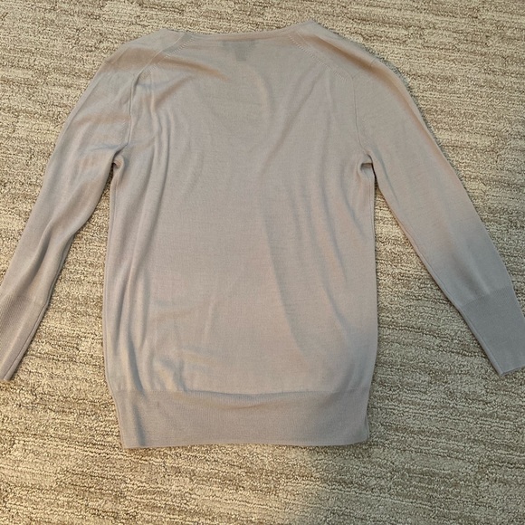 Jcrew light gray silver thin v neck sweater xxs - Picture 3 of 3